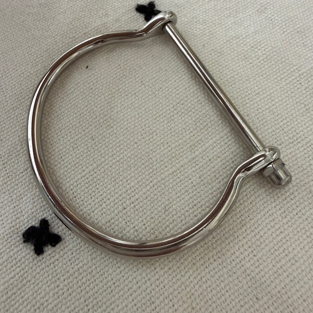 Silver-Tone Metal Hinged Bracelet